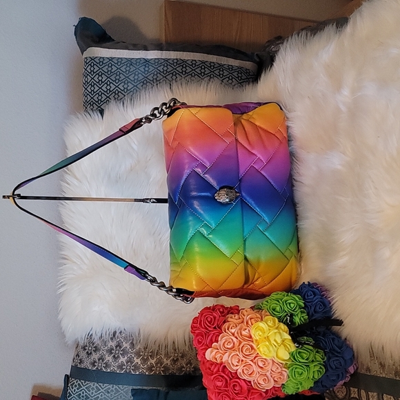 💕Kurt Geiger Large Kensington Ombre Rainbow❤🧡💛💚💙💜Leather Bag💕 - Picture 14 of 15
